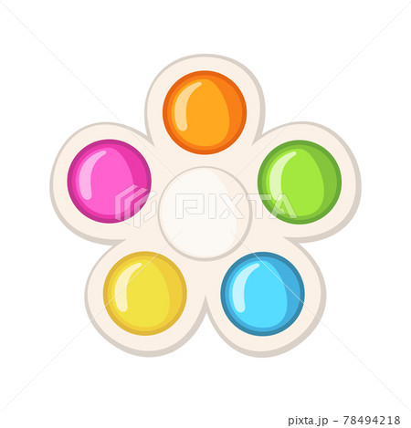 Trendy antistress sensory toy Simple Dimple fidget in flat style isolated on white background. Trendy antistress sensory toy Simple Dimple fidget in flat style isolated on white background. 78494218