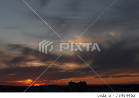 Beautiful sky at sunset over the city 78494462