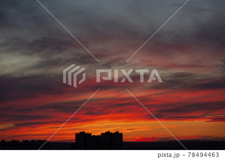 Beautiful sky at sunset over the city Beautiful sky at sunset over the city 78494463