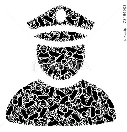 Police Man Recursive Collage of Police Man Items 78494933