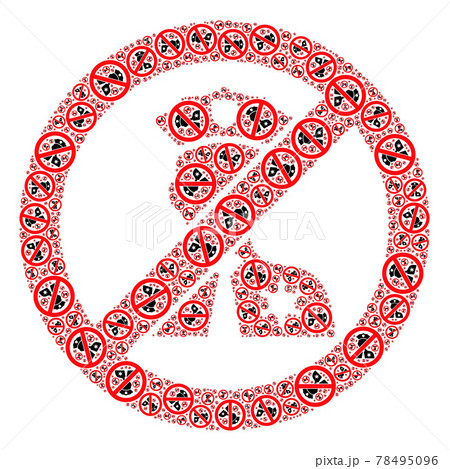 No Entry Police Fractal Collage of No Entry Police Icons 78495096