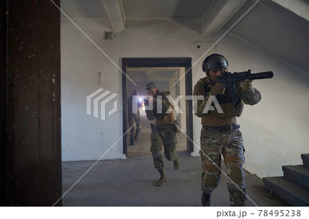 military troops in action urban environment 78495238
