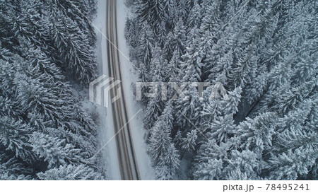 country road in winter season with fresh snow 78495241