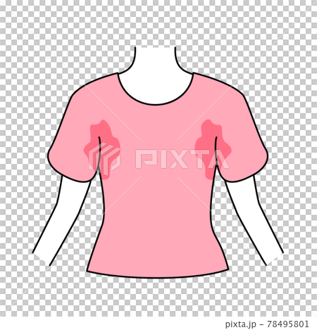 Sweat stain sweat summer armpit sweat trouble illustration material Sweat stain sweat summer armpit sweat trouble illustration material 78495801