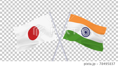 Indian and Japanese flags Indian and Japanese flags 78495837
