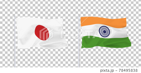 Indian and Japanese flags Indian and Japanese flags 78495838