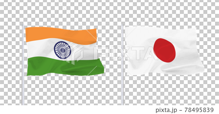 インドと日本の国旗 インドと日本の国旗 78495839