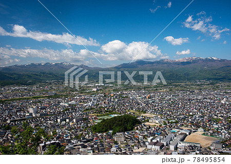 信夫山からの吾妻連峰、安達太良連峰展望 信夫山からの吾妻連峰、安達太良連峰展望 78495854