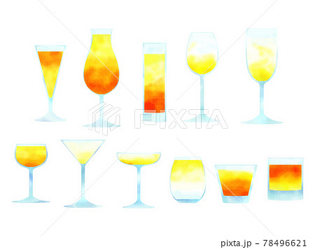 カクテルグラスとカクテルのイラスト素材のイラスト素材