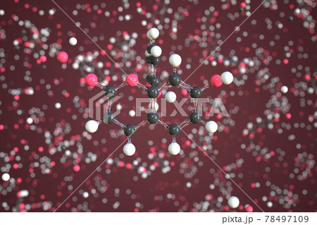 Umbelliferone molecule made with balls, conceptual molecular model. Chemical 3d rendering Umbelliferone molecule made with balls, conceptual molecular model. Chemical 3d rendering 78497109