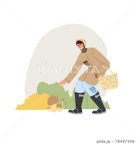 Flat cartoon character in autumn season vector illustration concept Flat cartoon character in autumn season vector illustration concept 78497306