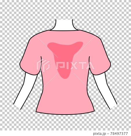 Sweat sweat stain summer trouble illustration material Sweat sweat stain summer trouble illustration material 78497377