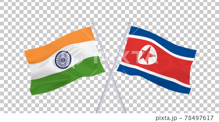 インドと北朝鮮の国旗 78497617