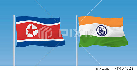 インドと北朝鮮の国旗