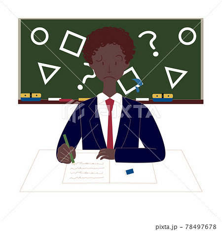 勉強する男子学生 黒人 困る 勉強する男子学生 黒人 困る 78497678