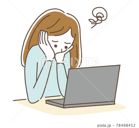仕事で悩む女性 仕事で悩む女性 78498452