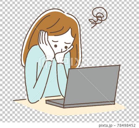 仕事で悩む女性 仕事で悩む女性 78498452