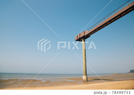Sand beach and Janghang Skywalk in Seocheon, Korea 78499733