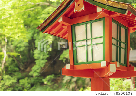 等々力渓谷の赤灯籠 78500108