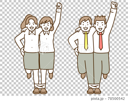 二人三脚で仕事をする社会人 78500542