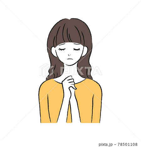 女性 悲しみのイラスト素材