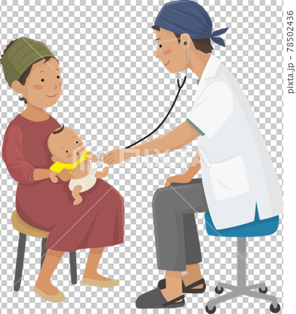 Illustrations of parents and children undergoing medical examination, health and welfare, SDGs Illustrations of parents and children undergoing medical examination, health and welfare, SDGs 78502436