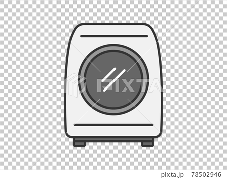 ドラム式洗濯機のアイコンのイラスト素材