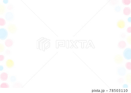 穏やかなパステルカラーのシンプル水玉フレームのイラスト素材