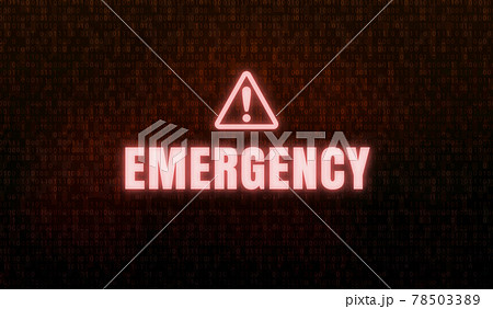 PCの警告画面イメージイラスト(コンピューターウイルス・ハッキング) / Emergency 78503389