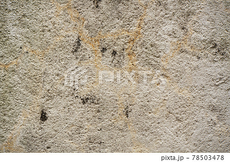 吹き付けの白っぽいベージュ左官のテクスチャ グランジモルタルの背景素材の写真素材