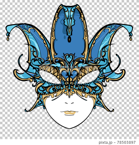 ベネチアンマスク-飾り付きの仮面 78503897