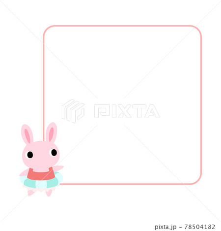 夏のウサギアイコン　フレーム付 78504182
