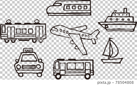 乗り物手書き 乗り物手書き 78504808