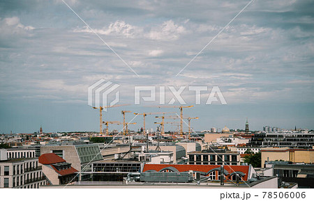 construction site with many cranes in summer 78506006