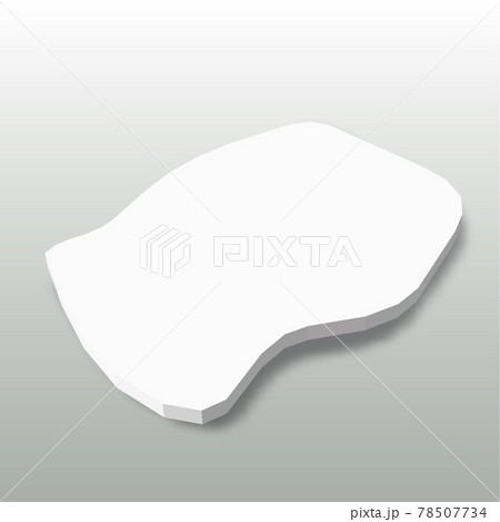 Lesotho - white 3D silhouette map of country area with dropped shadow on grey background. Simple flat vector illustration 78507734