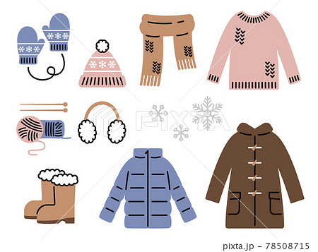 冬のファッションアイテム　イラストセット 78508715