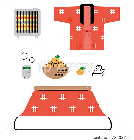日本の冬アイテム色々　イラストセット 78508716