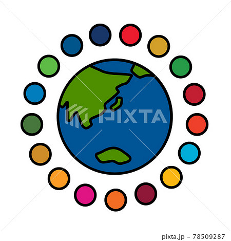地球とSDGsのイラスト　サスティナブル・デベロップメント・ゴールズ 78509287