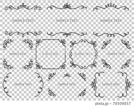 洋風の太い線の装飾フレームセット 洋風の太い線の装飾フレームセット 78509857