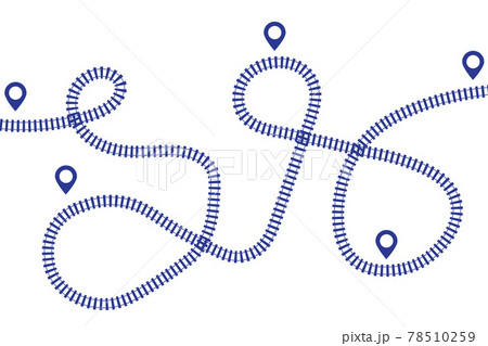 Railroad track silhouettes vector isolated on white 78510259