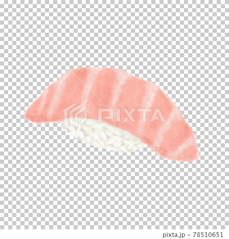 かわいいお寿司のイラスト_握り寿司_マグロ 大トロ 78510651