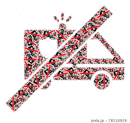 No Patrol Car Fractal Collage of No Patrol Car Icons 78510929