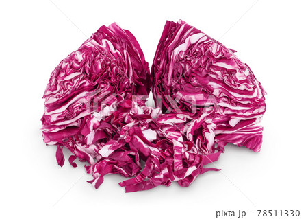 Fresh red radicchio salad isolated on white background with clipping path and full depth of field Fresh red radicchio salad isolated on white background with clipping path and full depth of field 78511330