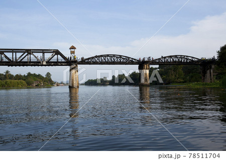 The Bridge of the River Kwai is a history of world war ii, the death railway bridge over Kwai river built by Japanese soldiers, Kanchanaburi, Thailand. The Bridge of the River Kwai is a history of world war ii, the death railway bridge over Kwai river built by Japanese soldiers, Kanchanaburi, Thailand. 78511704