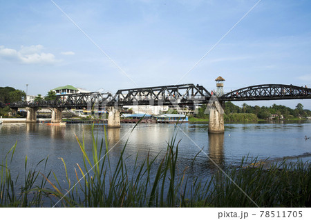 The Bridge of the River Kwai is a history of world war ii, the death railway bridge over Kwai river built by Japanese soldiers, Kanchanaburi, Thailand. The Bridge of the River Kwai is a history of world war ii, the death railway bridge over Kwai river built by Japanese soldiers, Kanchanaburi, Thailand. 78511705