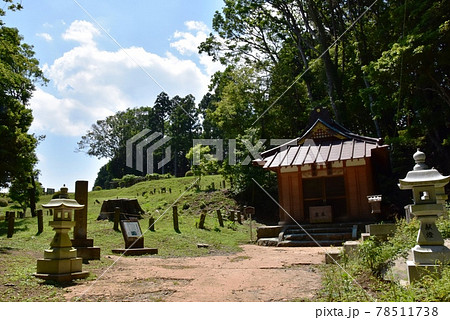 三島市 山中城跡公園 駒形諏訪神社社殿と新緑 三島市 山中城跡公園 駒形諏訪神社社殿と新緑 78511738