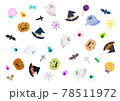 ハロウィンのデザイン作成時に使えるイラスト素材 78511972