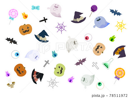 ハロウィンのデザイン作成時に使えるイラスト素材 ハロウィンのデザイン作成時に使えるイラスト素材 78511972