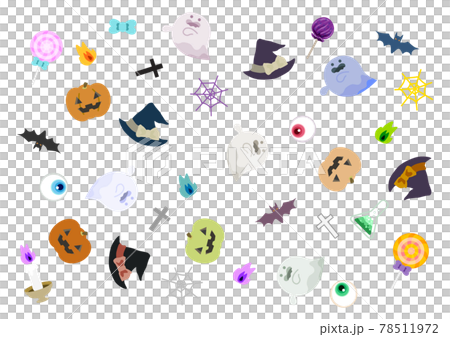 ハロウィンのデザイン作成時に使えるイラスト素材 ハロウィンのデザイン作成時に使えるイラスト素材 78511972