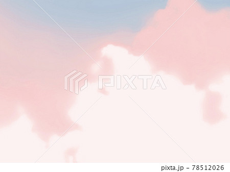 幻想的な可愛いふわふわ雲の空3夢可愛いピンクのイラスト素材